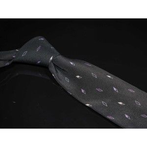 Vintage Vitaliano Pancaldi Silk Tie Black Purple Foulard Mens Luxury Necktie